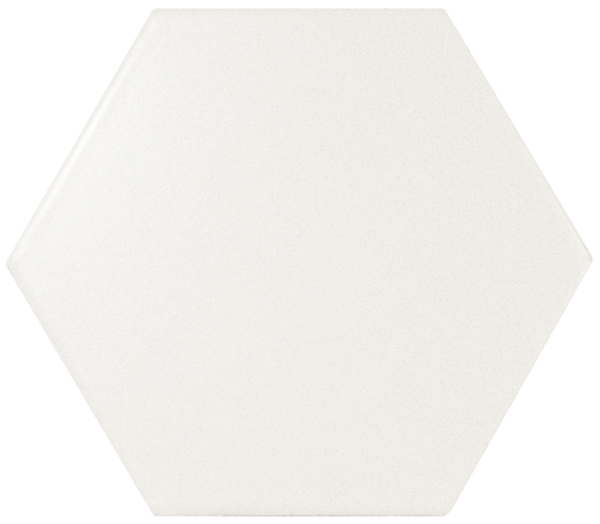 White Hexagon 5"x4" Matte - mosaics-4-you