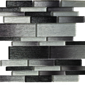black and white glass mosaic tile