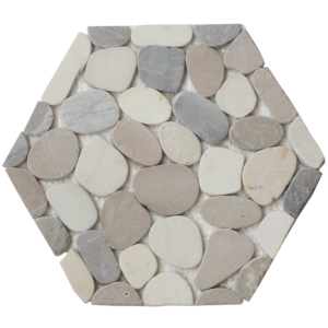 Pebble tile shower floor