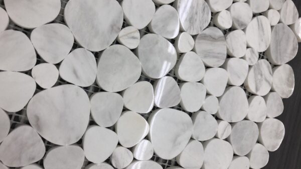 White Hearts Marble - mosaics-4-you