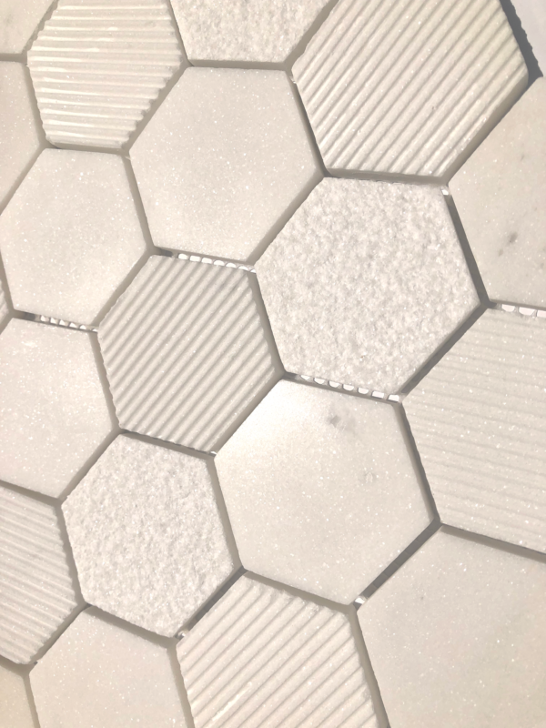 Marmol Hex Bianco - mosaics-4-you